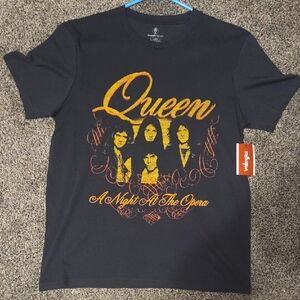Wrangler Black Graphic Tee with Yellow & Orange Queen Print